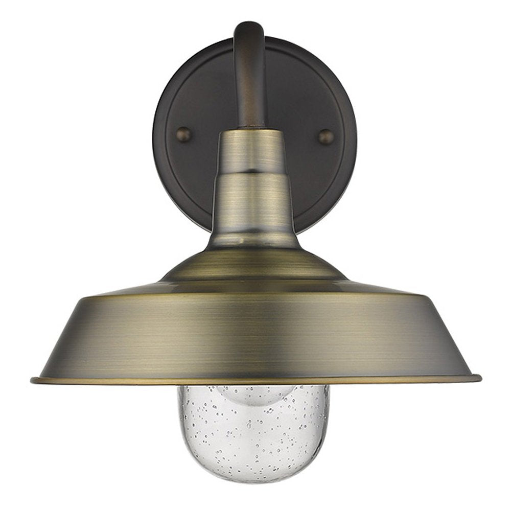 Brushed Gold Shallow Plate Shape Wall Light
