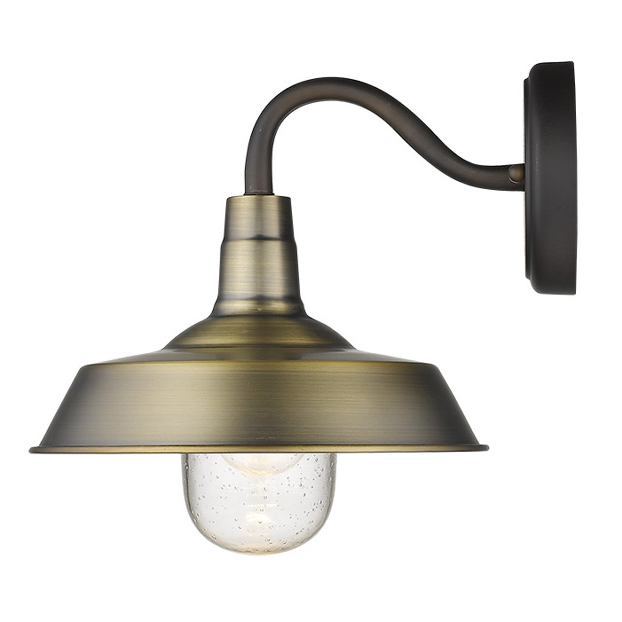 Brass Seeded Dimmable Outdoor Hanging Light With Brass Shades