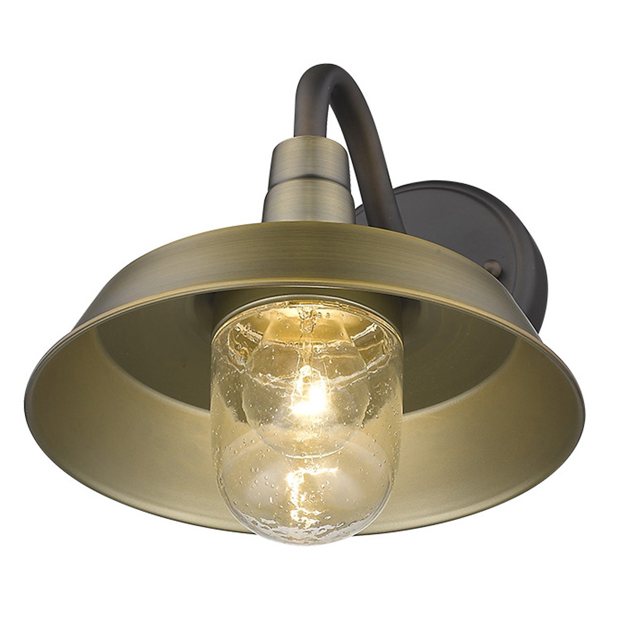 Brass Seeded Dimmable Outdoor Hanging Light With Brass Shades