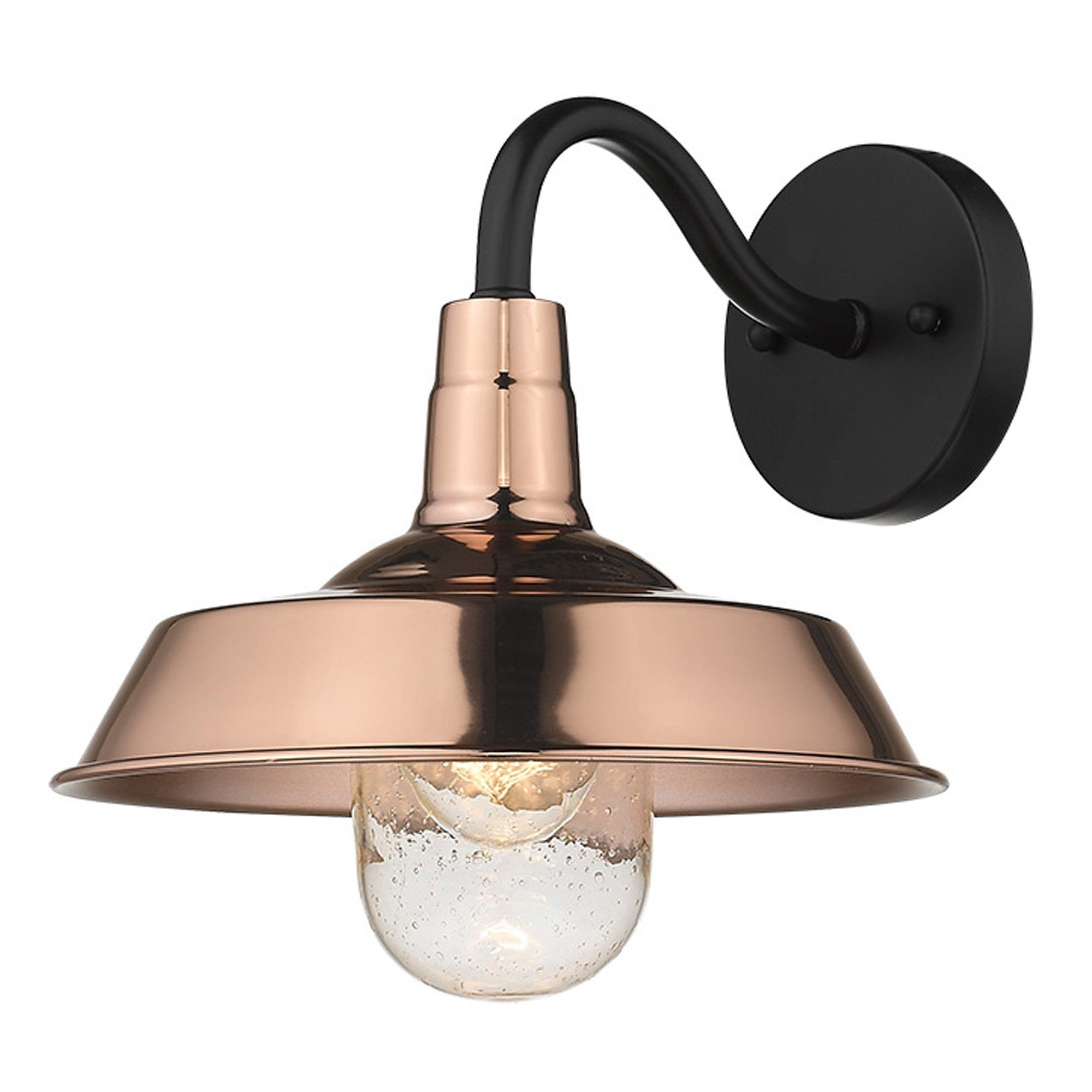 Copper Seeded Dimmable Outdoor Hanging Light With Copper Shades