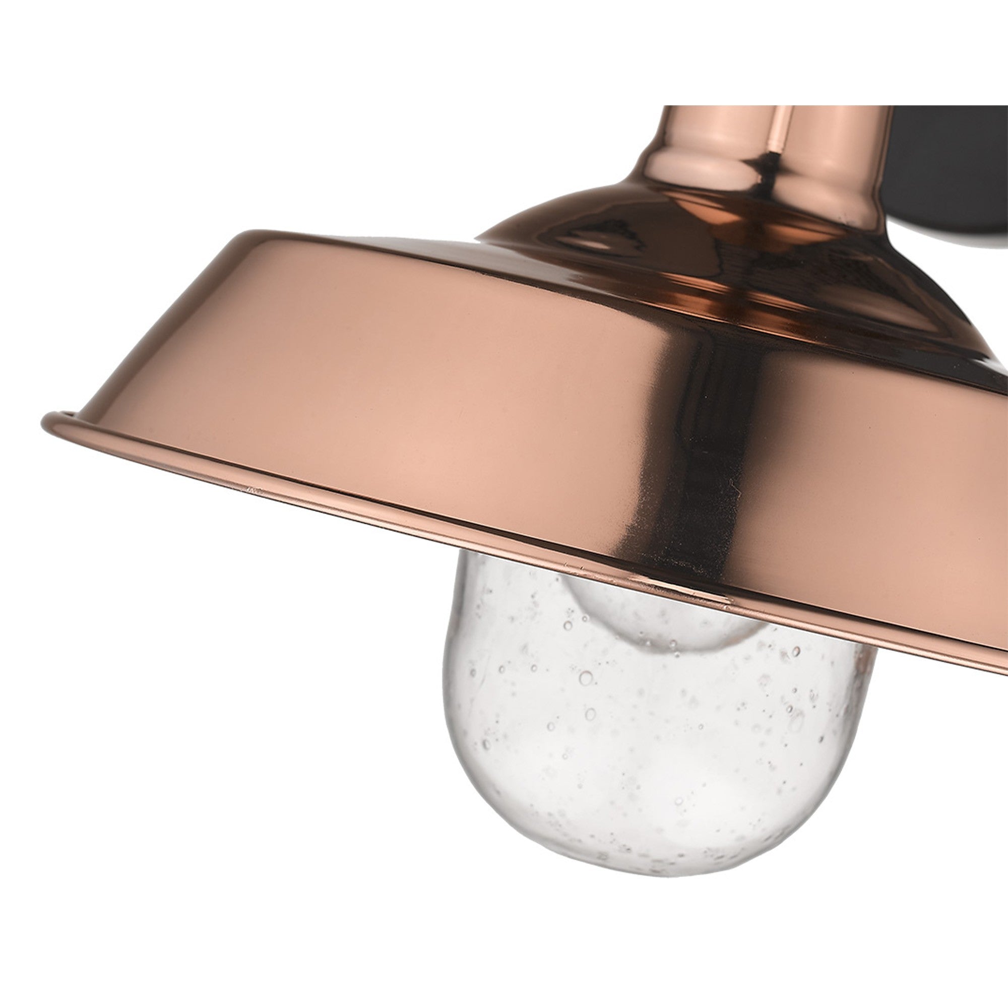 Copper Seeded Dimmable Outdoor Hanging Light With Copper Shades