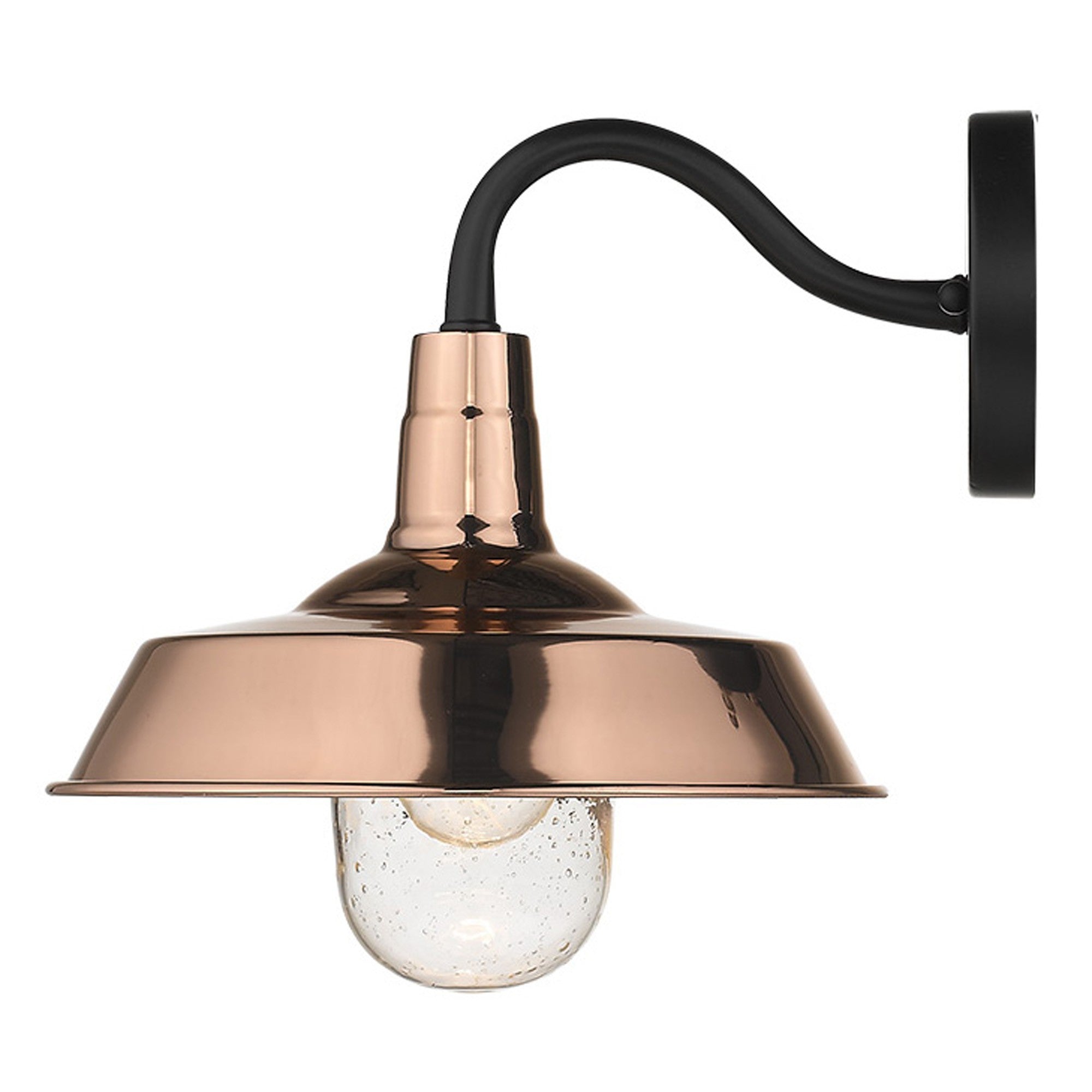 Copper Seeded Dimmable Outdoor Hanging Light With Copper Shades