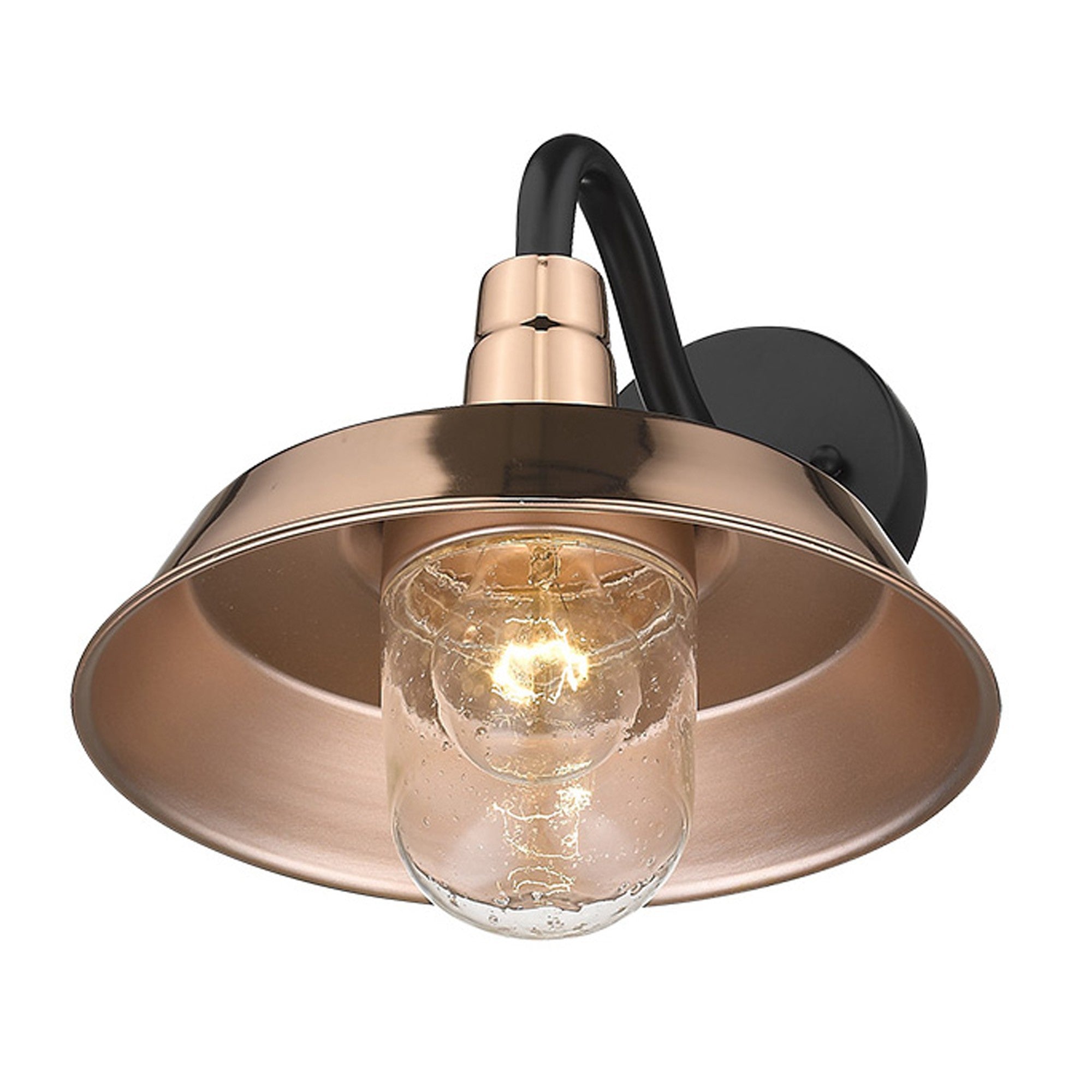 Copper Seeded Dimmable Outdoor Hanging Light With Copper Shades