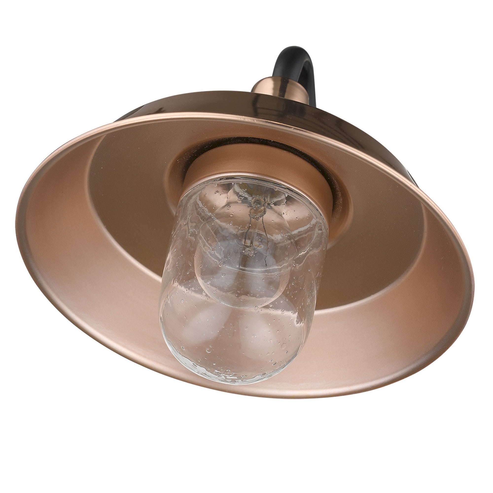 Copper Seeded Dimmable Outdoor Hanging Light With Copper Shades