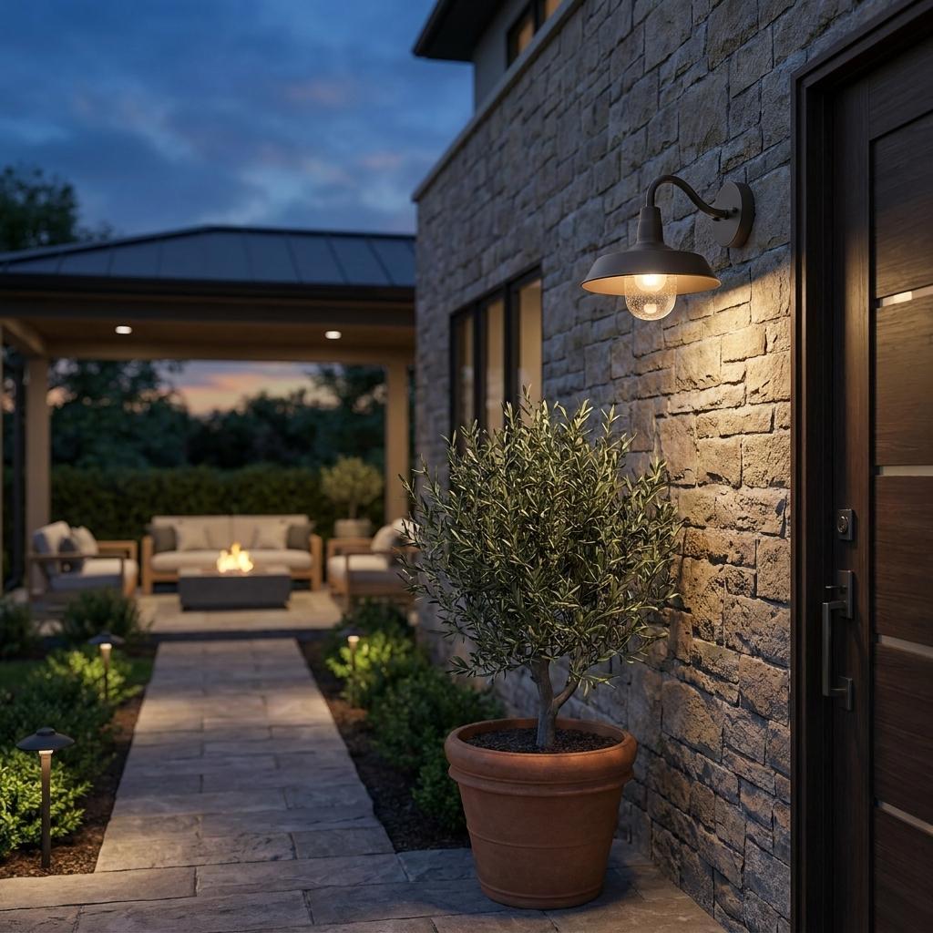 Black Seeded Dimmable Outdoor Hanging Light With Black Shades