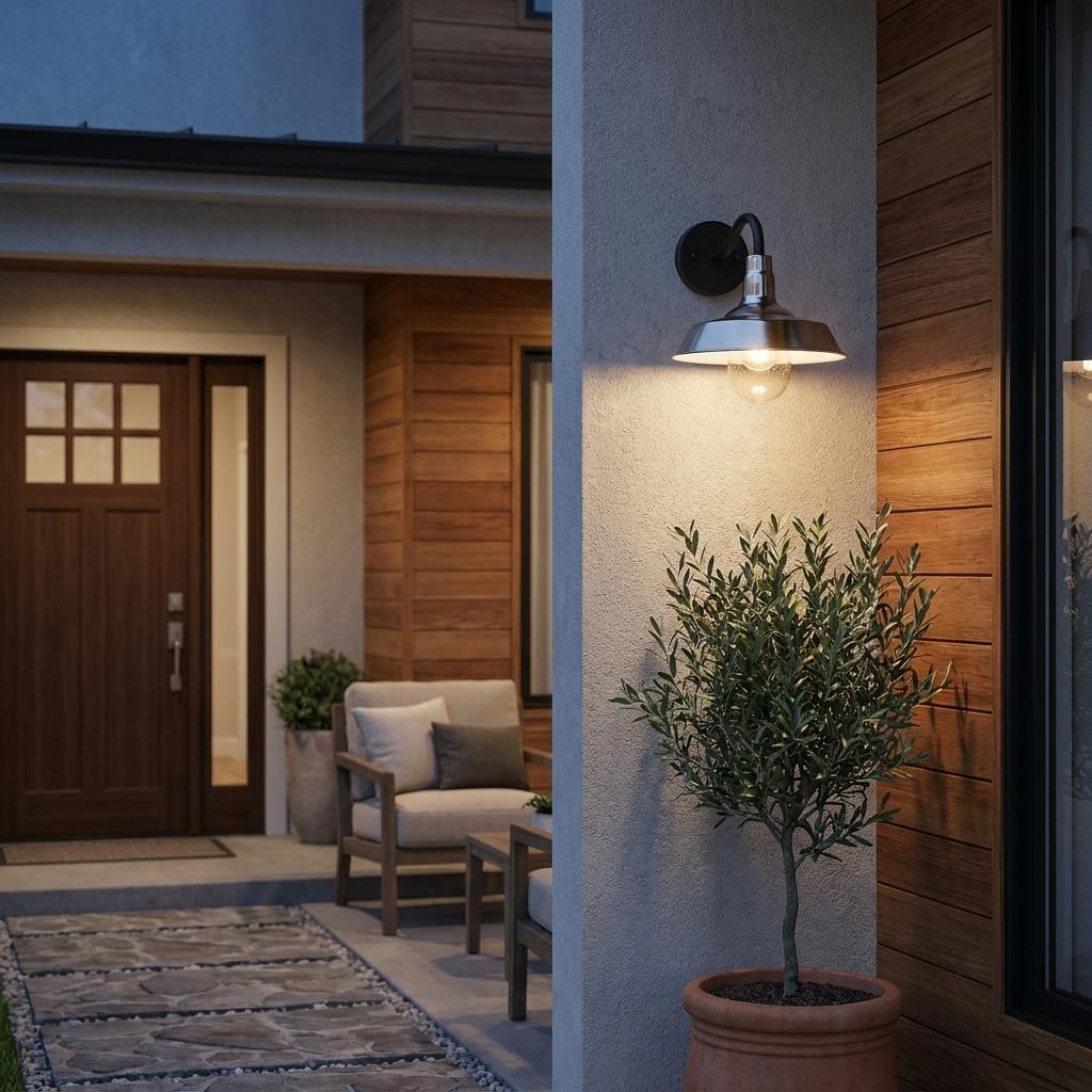 Silver Seeded Dimmable Outdoor Hanging Light With Silver Shades
