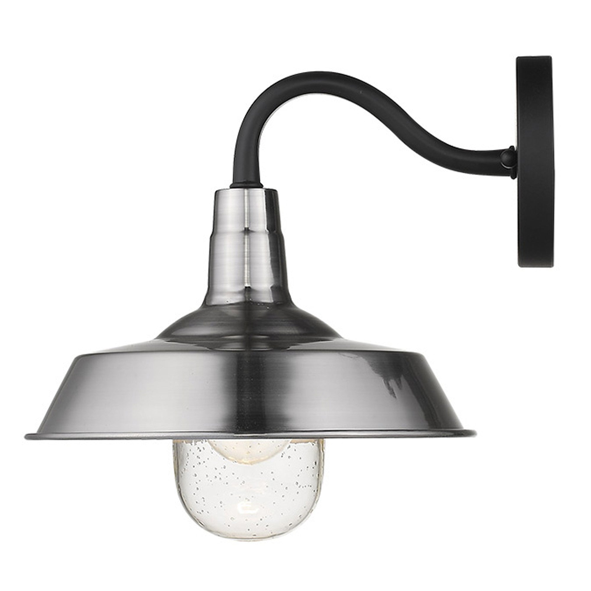 Silver Seeded Dimmable Outdoor Hanging Light With Silver Shades