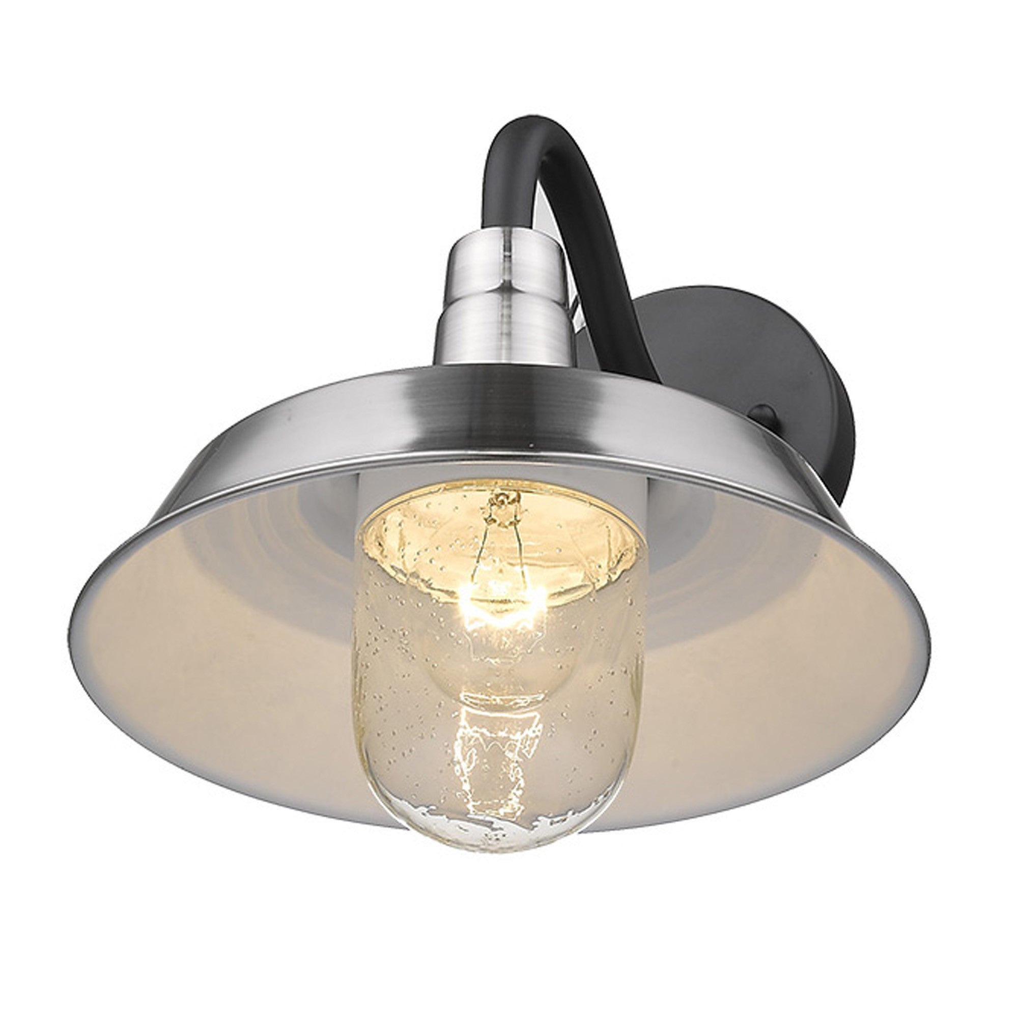 Silver Seeded Dimmable Outdoor Hanging Light With Silver Shades