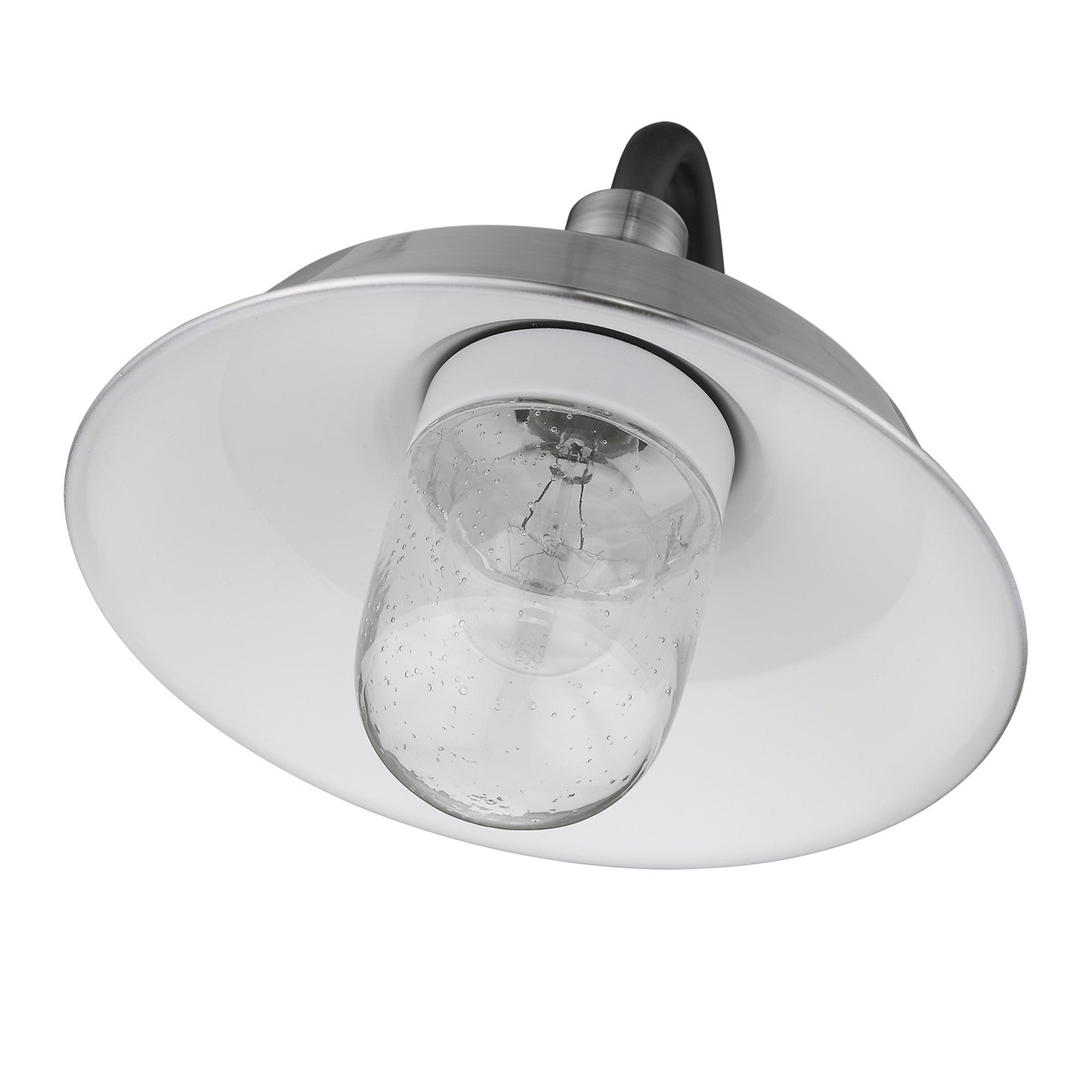 Silver Seeded Dimmable Outdoor Hanging Light With Silver Shades