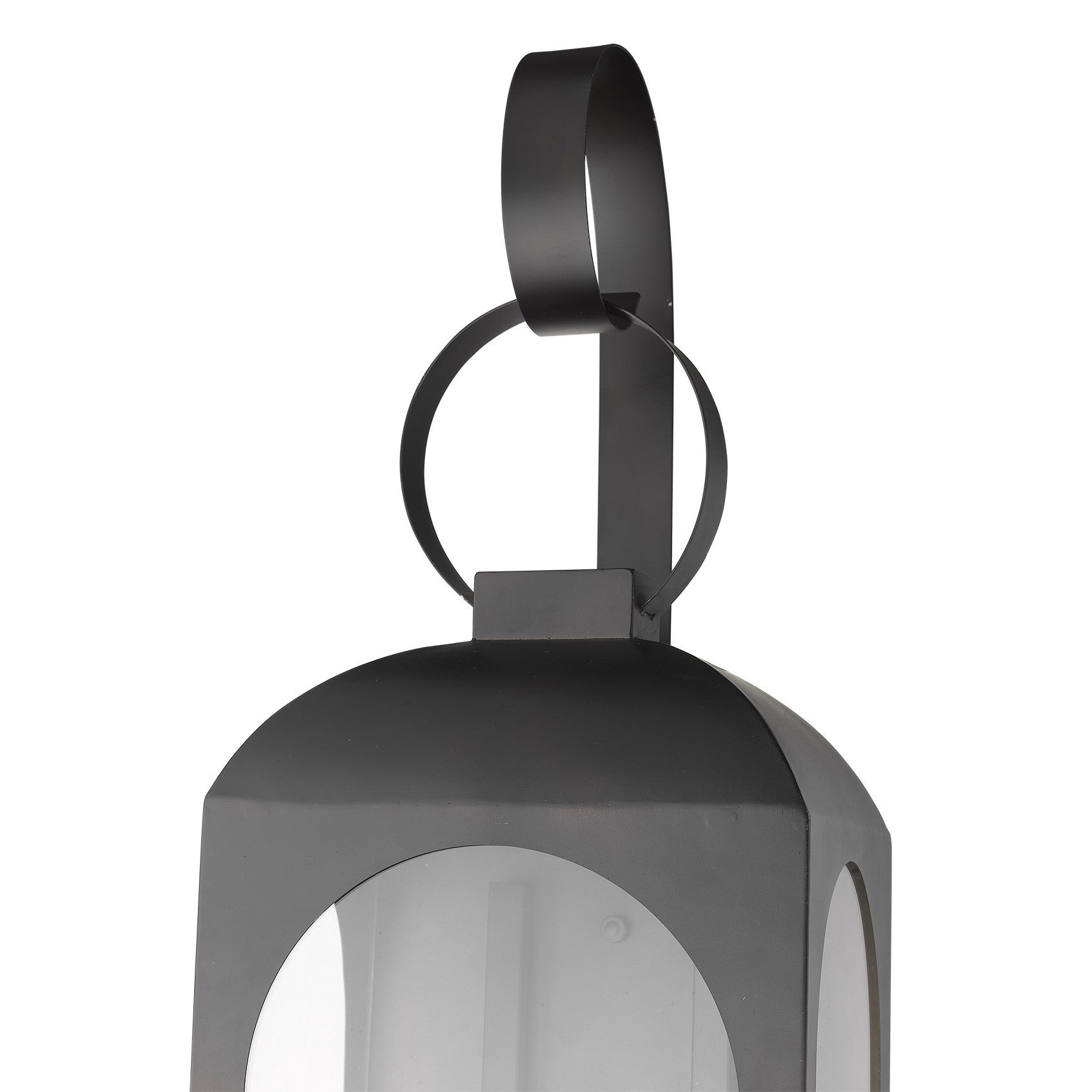 Black And Clear Two Light Transparent Dimmable Outdoor Hanging Lights With Black And Clear Shades