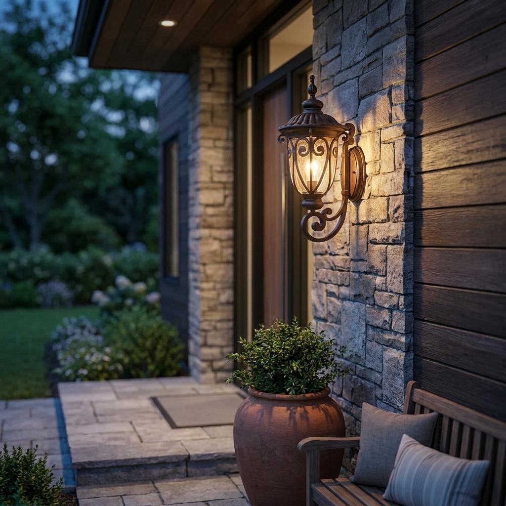 Antiqued Bronze Seeded Dimmable Outdoor Hanging Light With Antiqued Bronze Shades