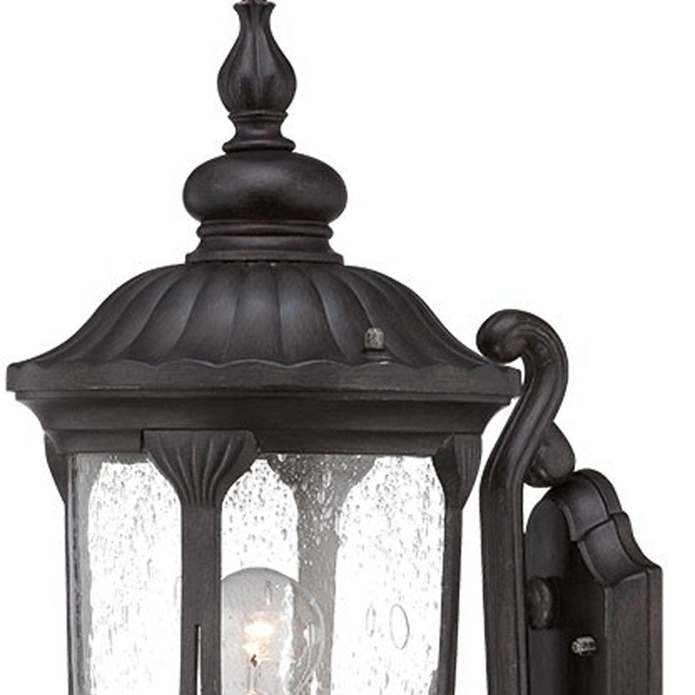 Black And Clear Seeded Dimmable Outdoor Hanging Light With Black And Clear Shades
