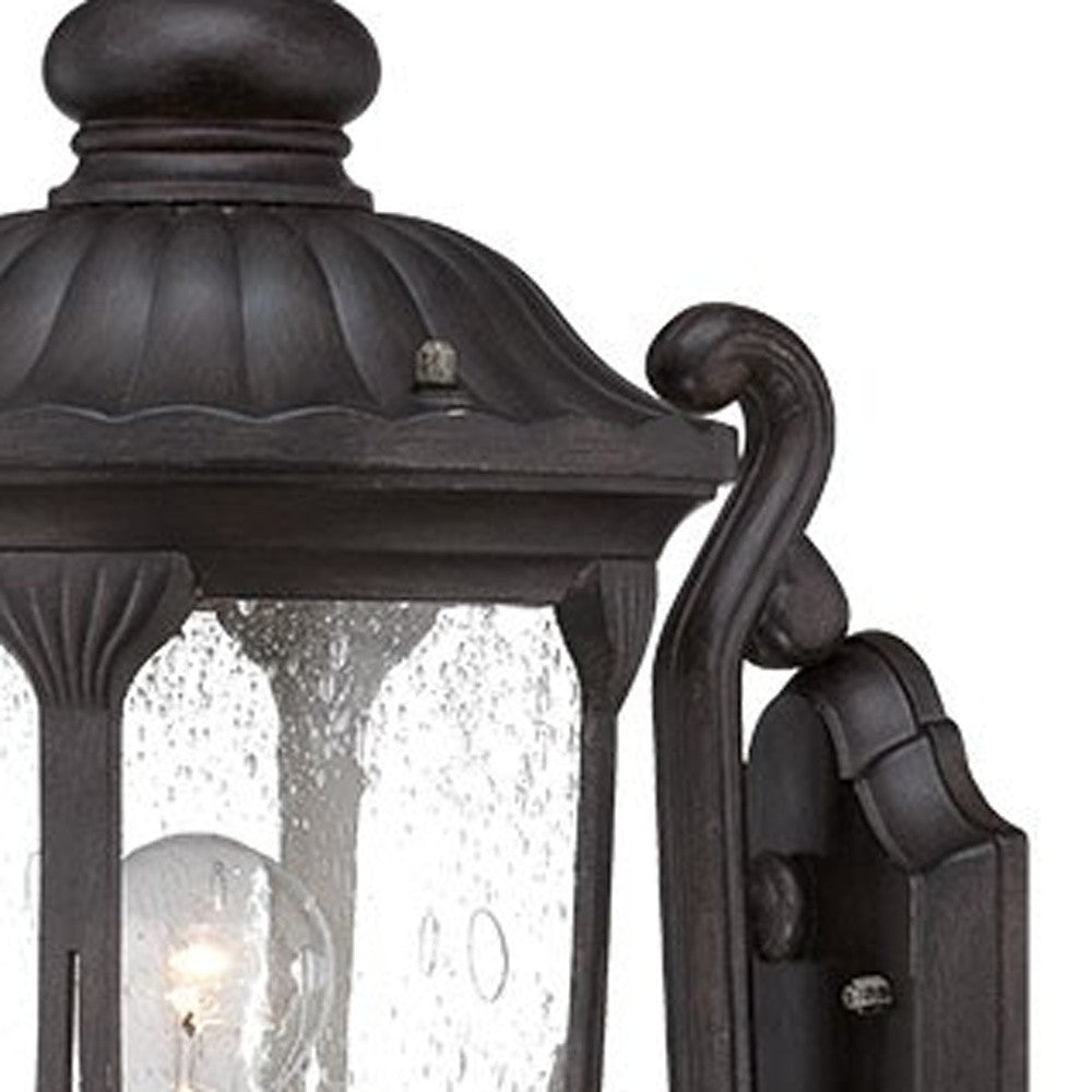Black And Clear Seeded Dimmable Outdoor Hanging Light With Black And Clear Shades