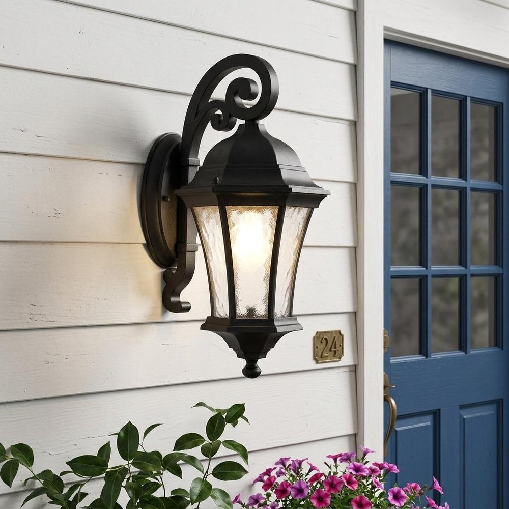 Matte Black Tapered Hanging Lantern Wall Light