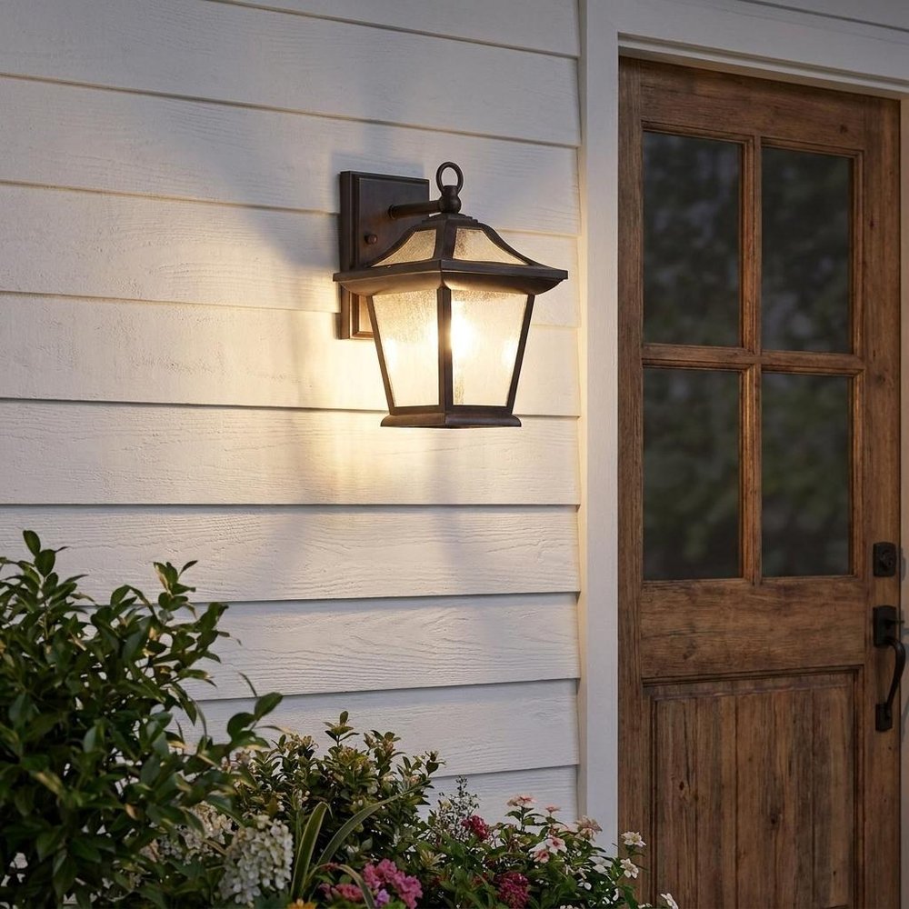 Matte Black Birdhouse Shape Outdoor Wall Light