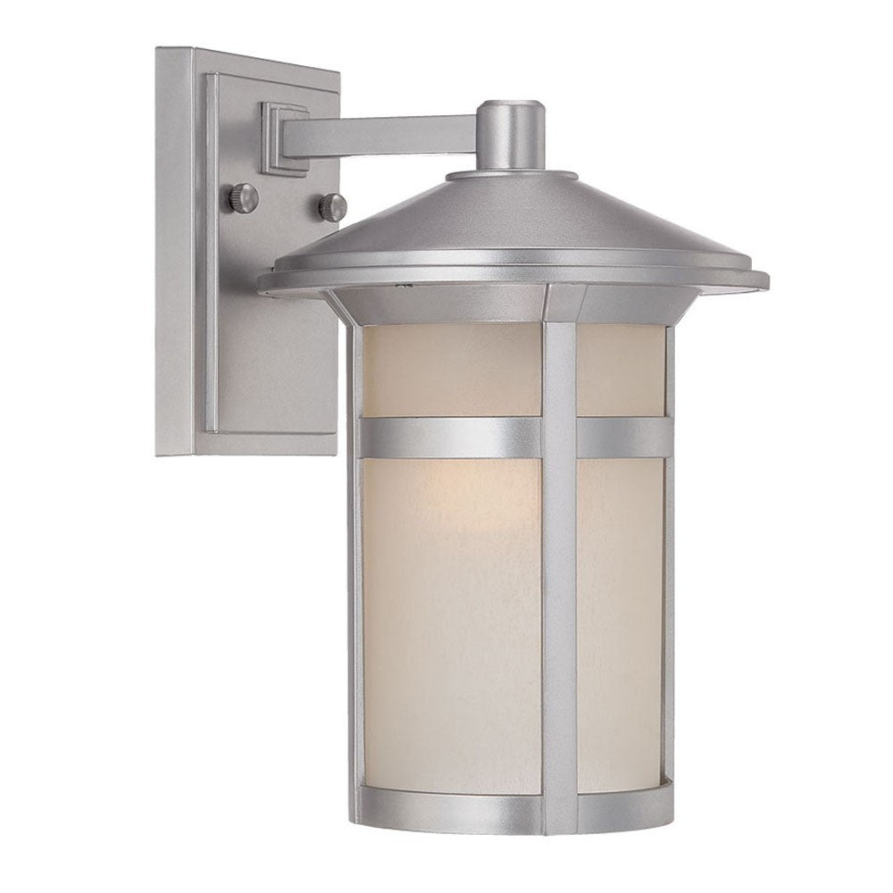 Silver And White Frosted Dimmable Outdoor Hanging Light With Silver And White Shades