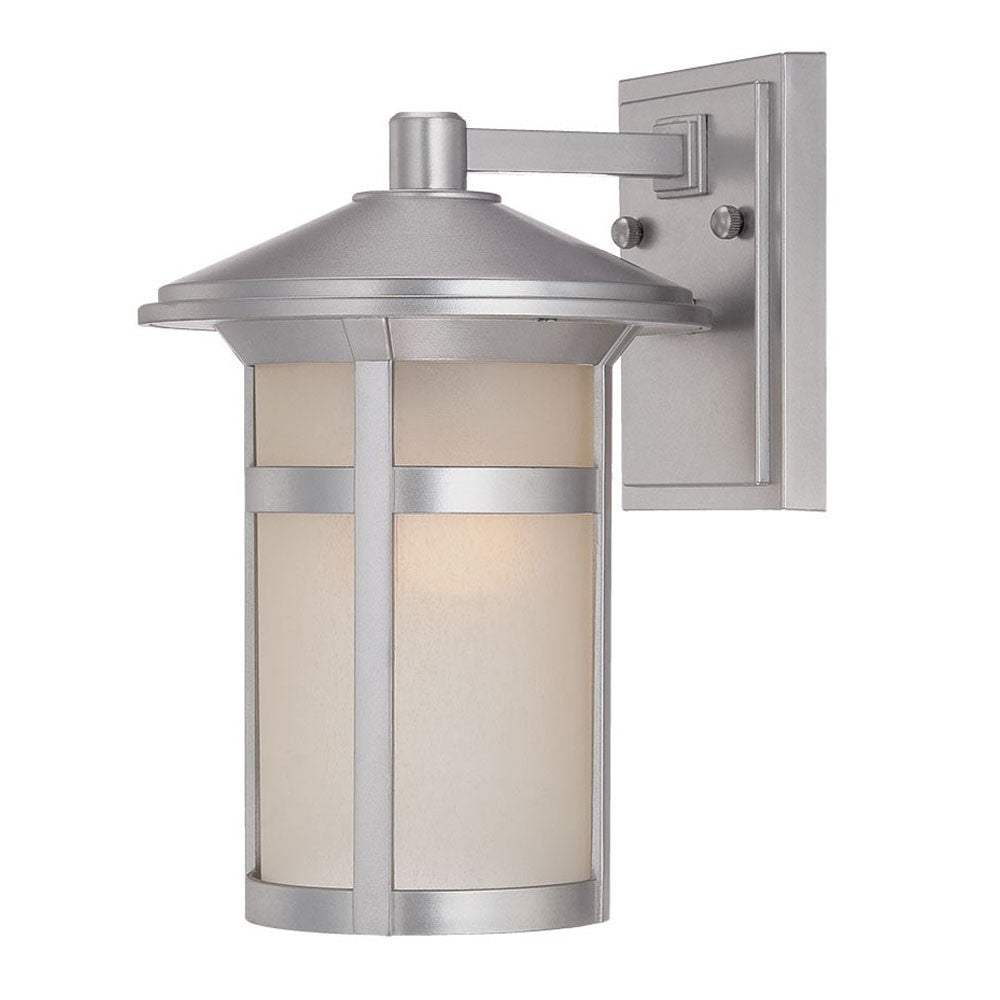Silver And White Frosted Dimmable Outdoor Hanging Light With Silver And White Shades