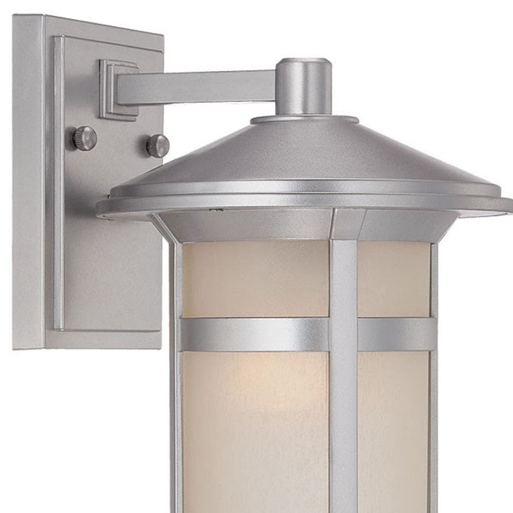 Silver And White Frosted Dimmable Outdoor Hanging Light With Silver And White Shades