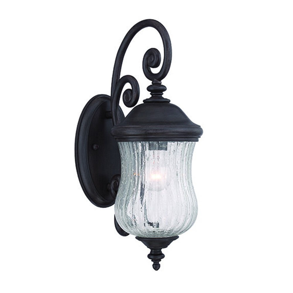 Black And Clear Seeded Dimmable Outdoor Hanging Light With Black And Clear Shades