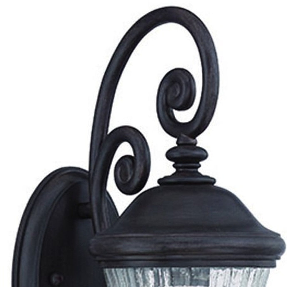 Black And Clear Seeded Dimmable Outdoor Hanging Light With Black And Clear Shades
