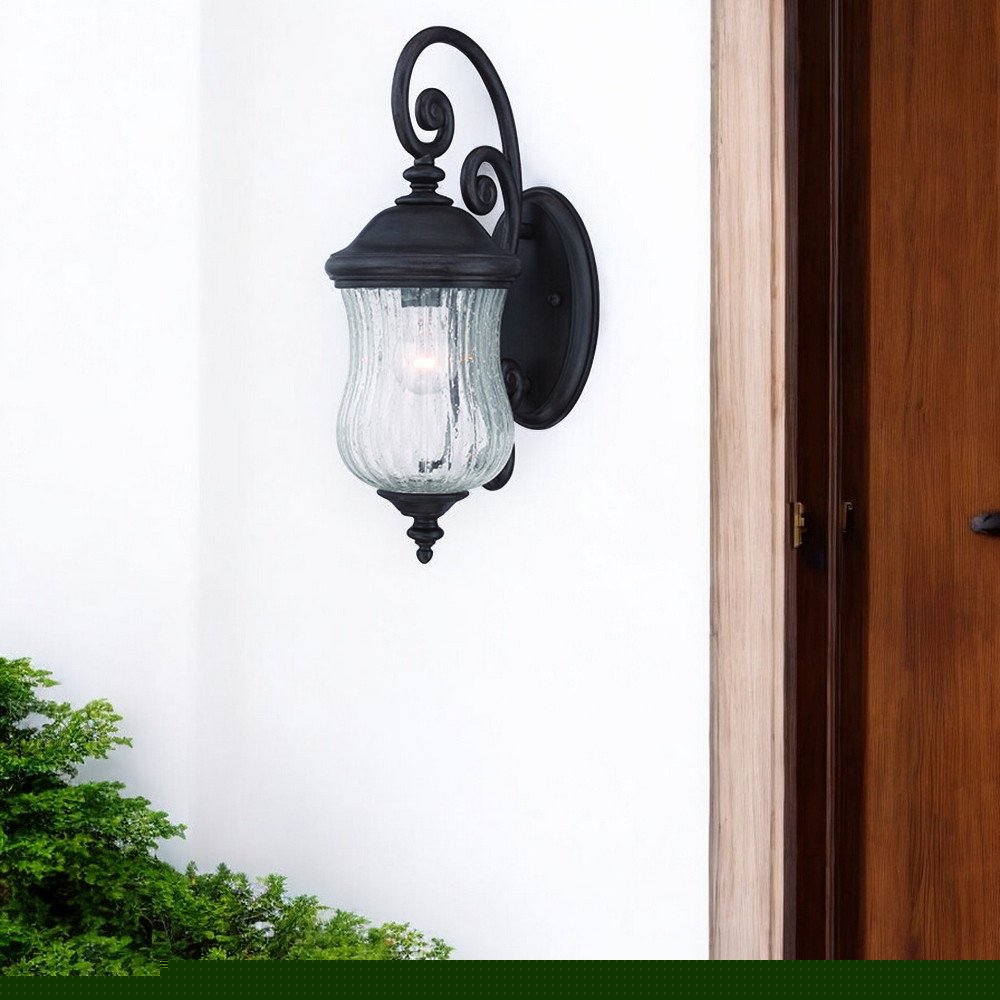 Matte Black Urn Shaped Wall Light