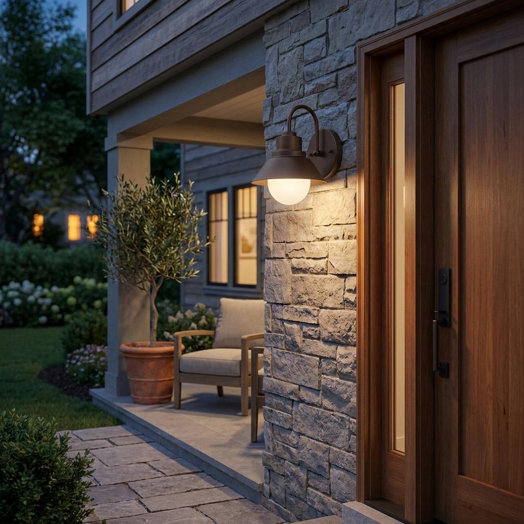 Dark Brown And White Frosted Dimmable Outdoor Hanging Light With Dark Brown And White Shades