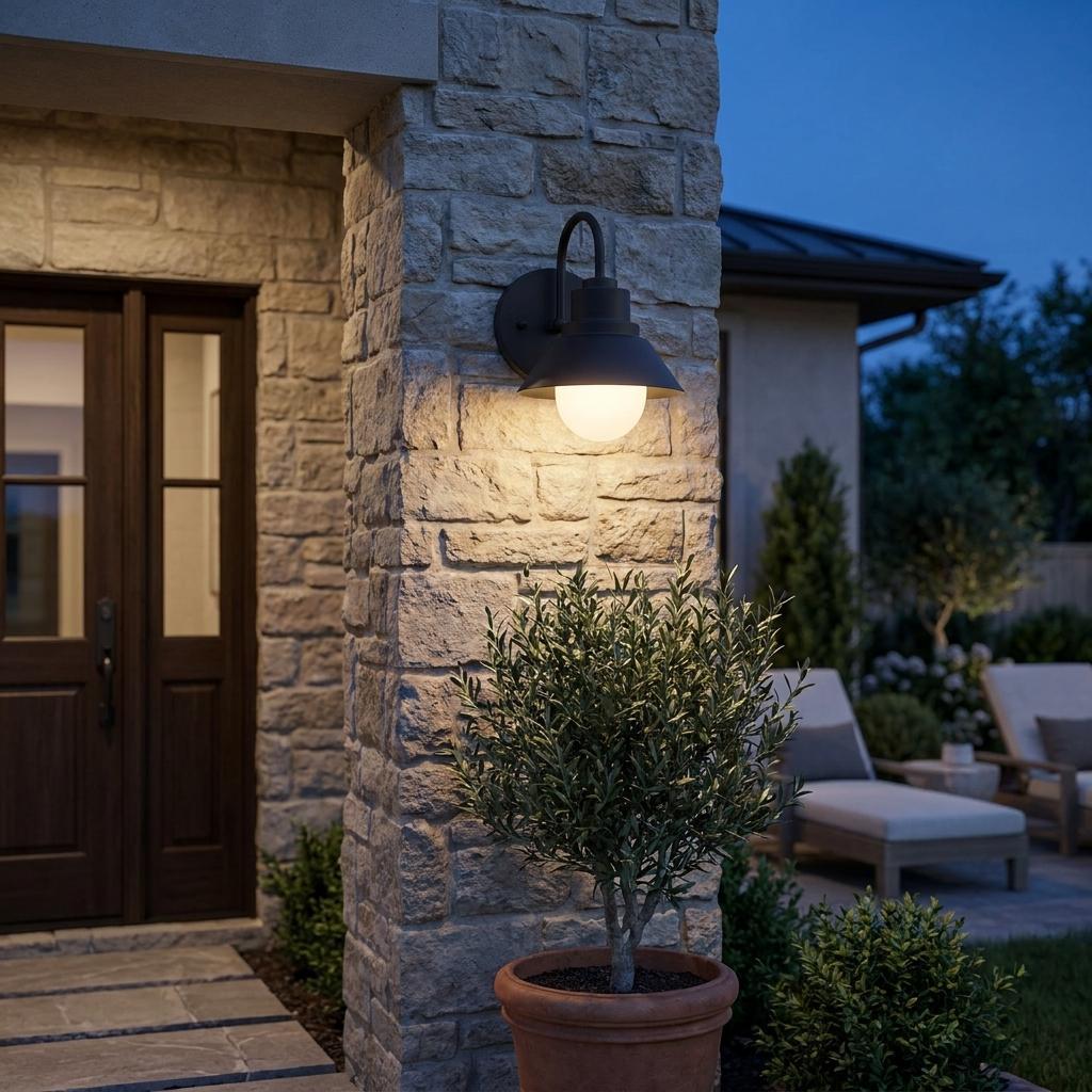 Black And White Frosted Dimmable Outdoor Hanging Light With Black And White Shades