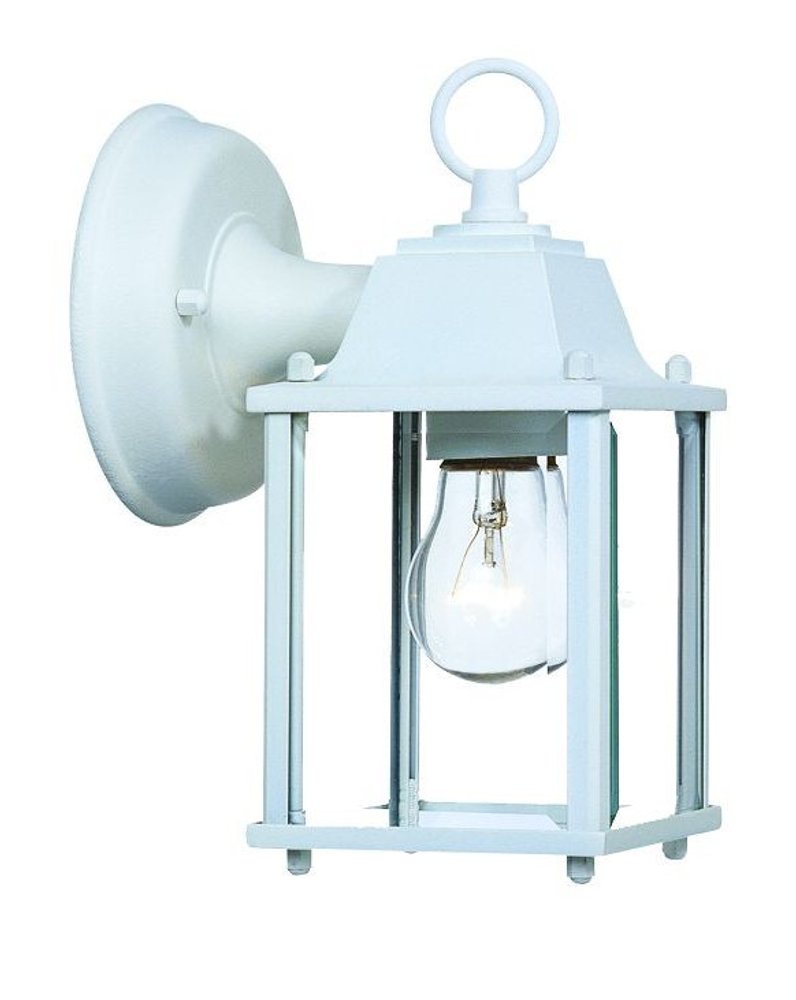 White Hanging Glass Lantern Wall Light