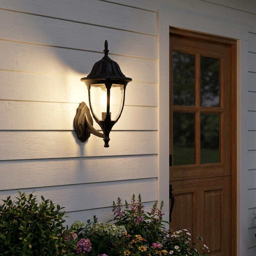 Matte Black Lamp Shape Wall Light