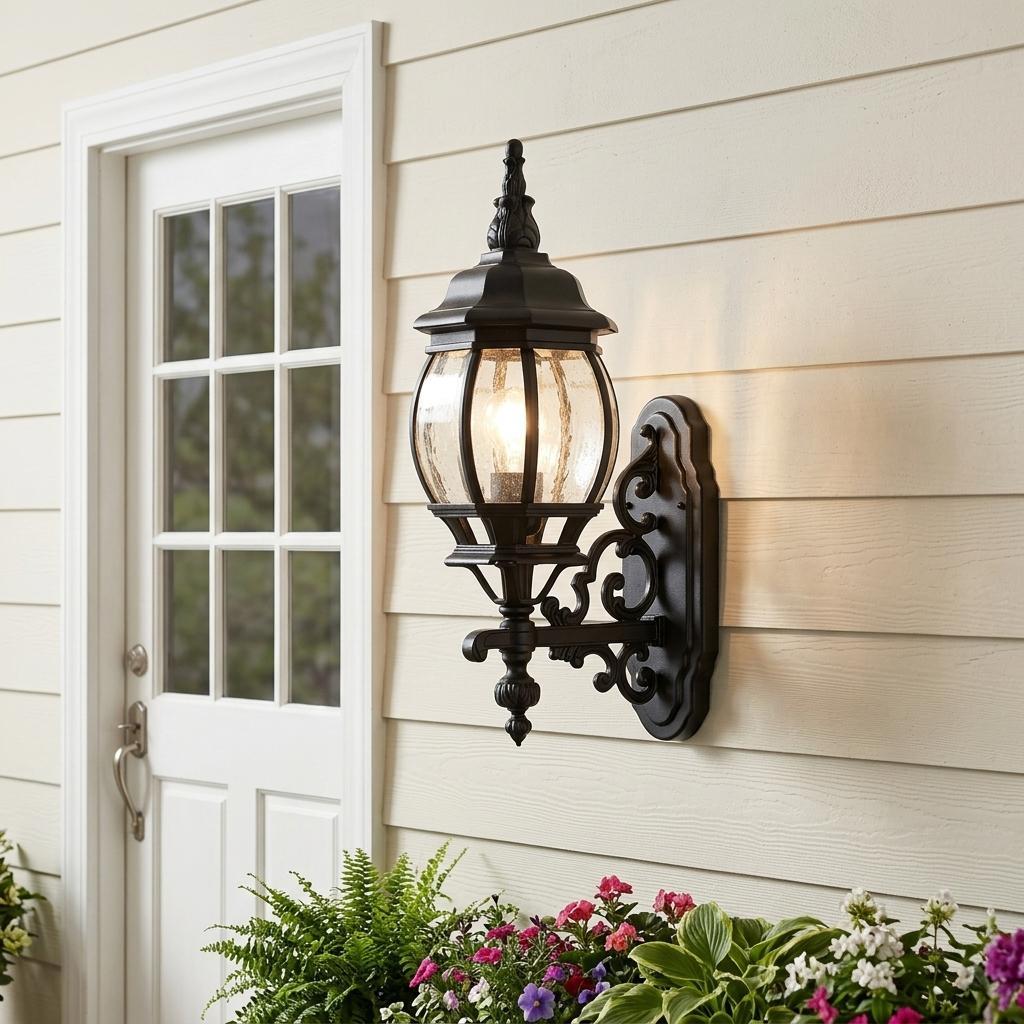 Matte Black Glass Globe Wall Light