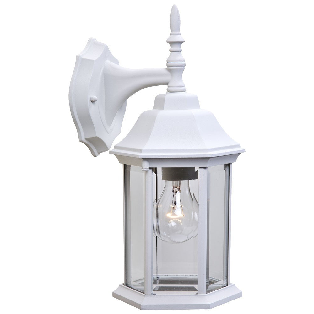 White Clear Glass Swing Arm Wall Light