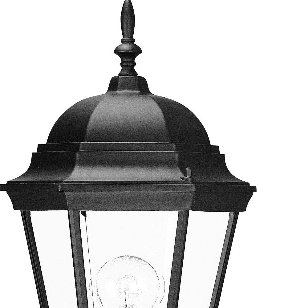 Black And Clear Beveled Dimmable Outdoor Hanging Light With Black And Clear Shades