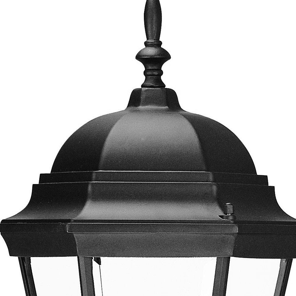 Black And Clear Beveled Dimmable Outdoor Hanging Light With Black And Clear Shades