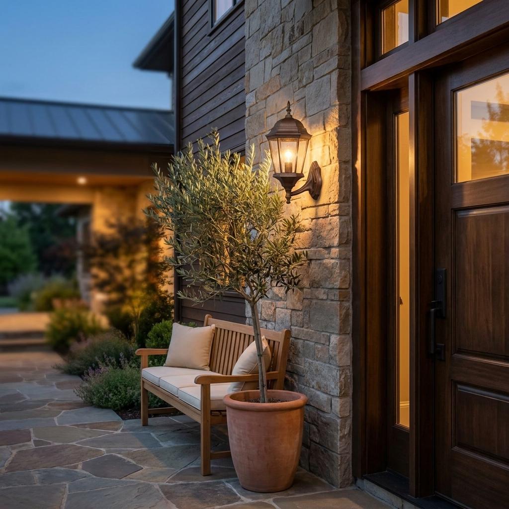 Dark Brown And Clear Beveled Dimmable Outdoor Hanging Light With Dark Brown And Clear Shades