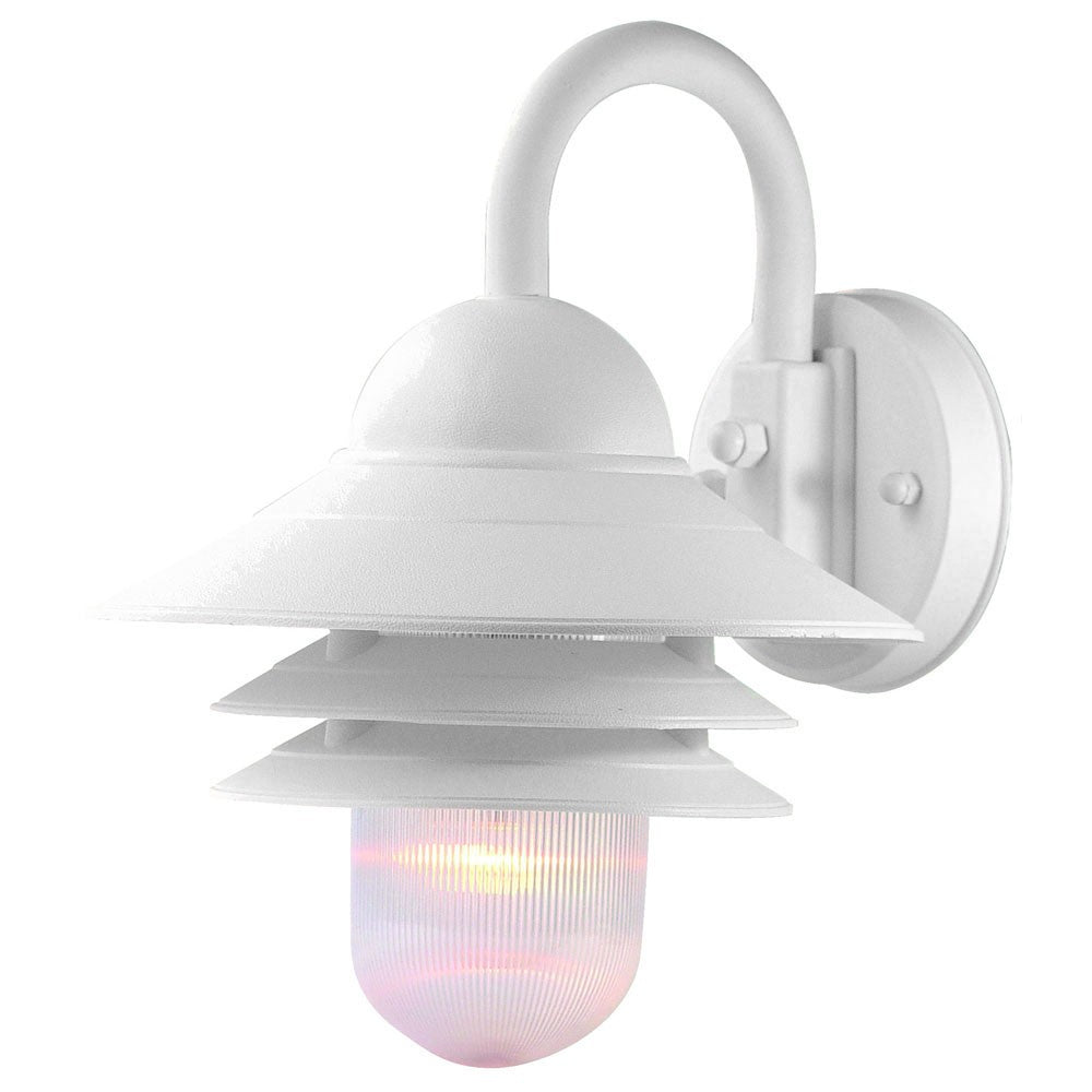 White Three Tier Lamp Shade Outdoor Wall Light
