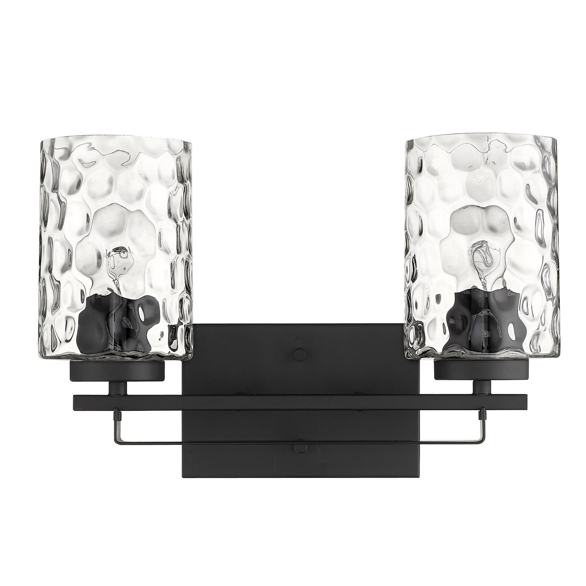 10" Black And Clear Metal Vanity Flush Mounted Sconce