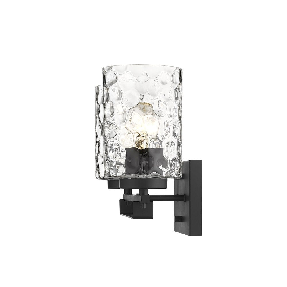 10" Black And Clear Metal Vanity Flush Mounted Sconce