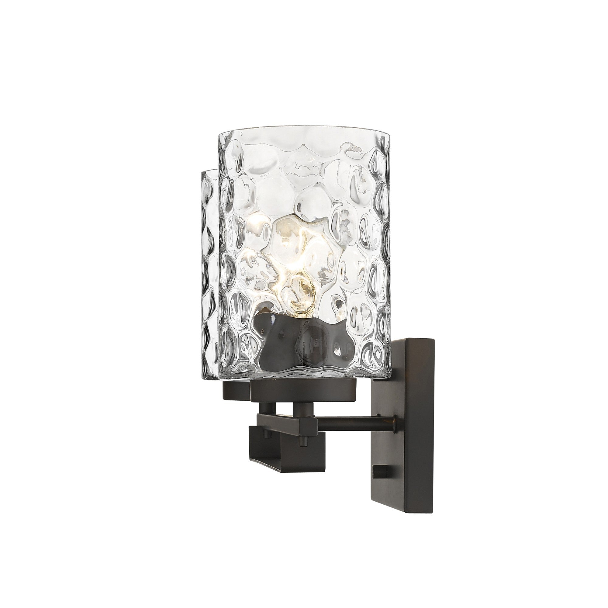 10" Black And Clear Metal Vanity Flush Mounted Sconce