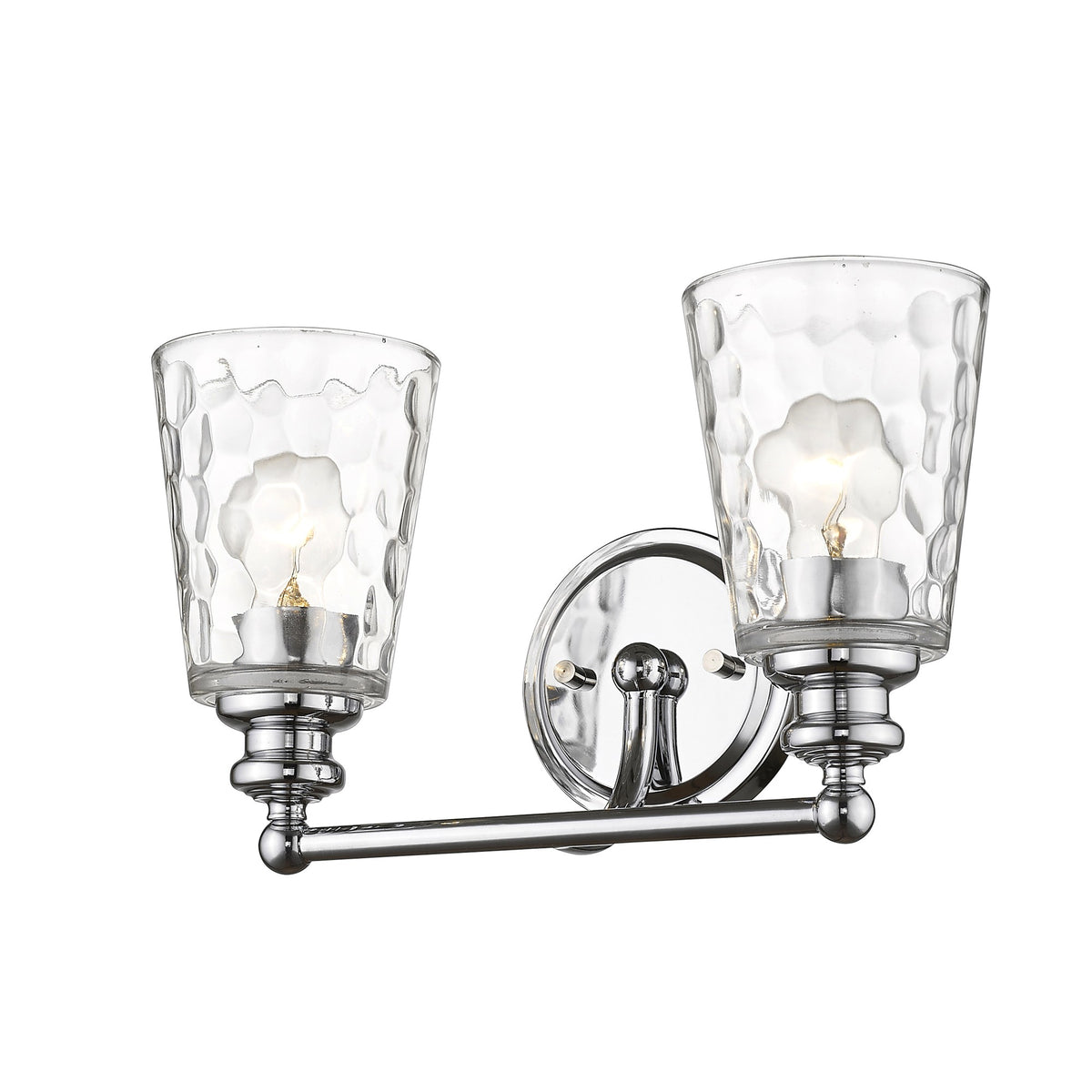 9" Silver And Clear Metal and Glass Vanity Flush Mounted Sconce