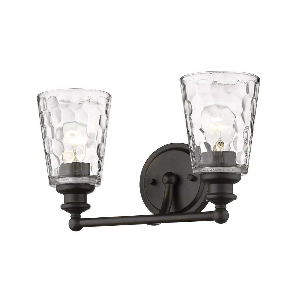 9" Black And Clear Metal and Glass Vanity Flush Mounted Sconce