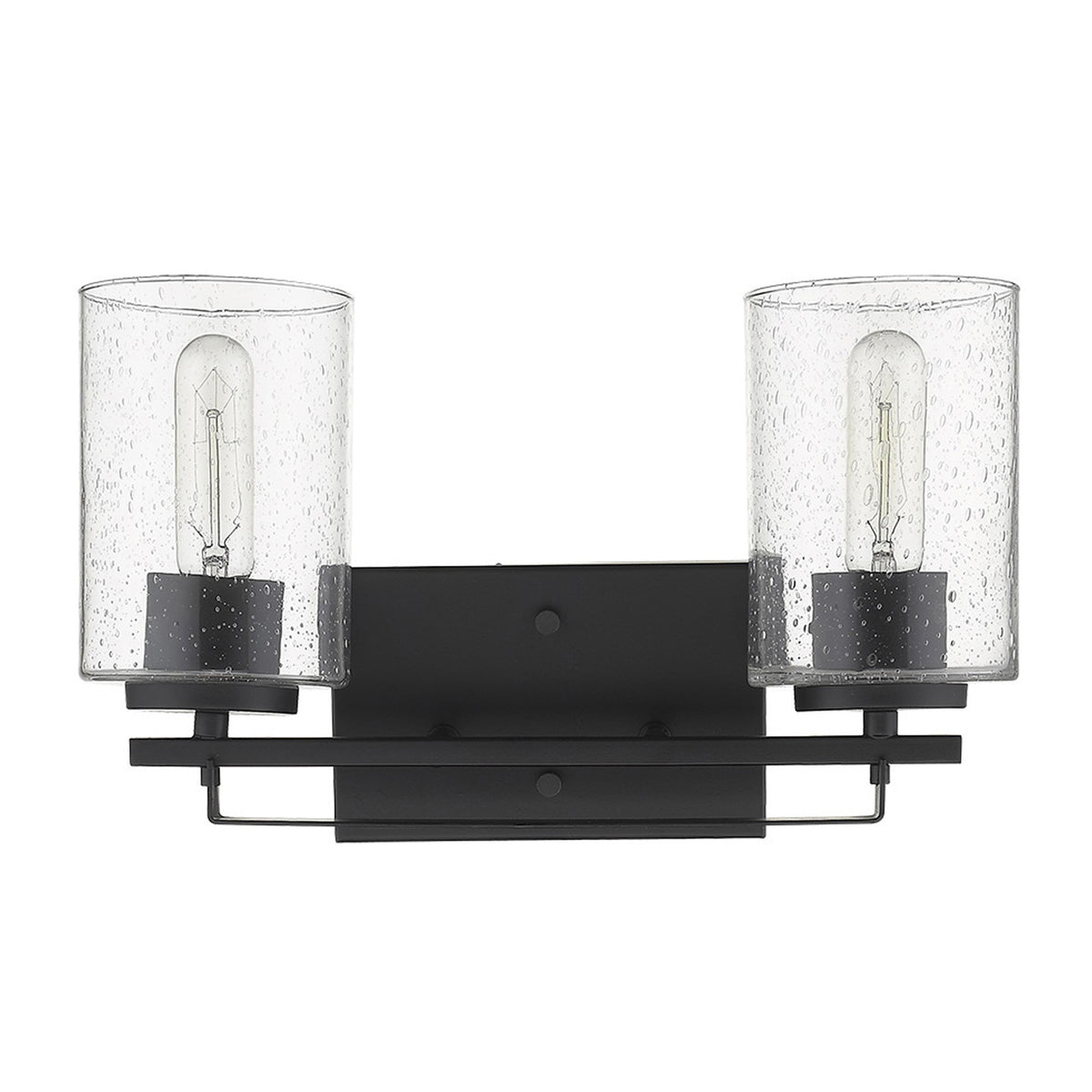 10" Black And Clear Metal Vanity Flush Mounted Sconce