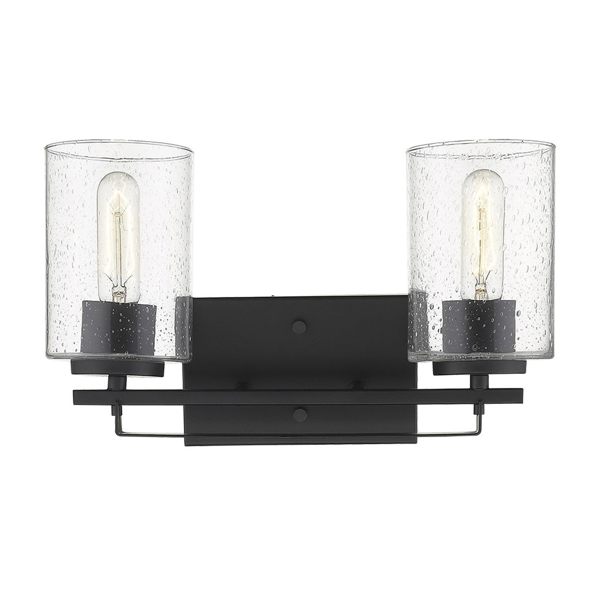 10" Black And Clear Metal Vanity Flush Mounted Sconce