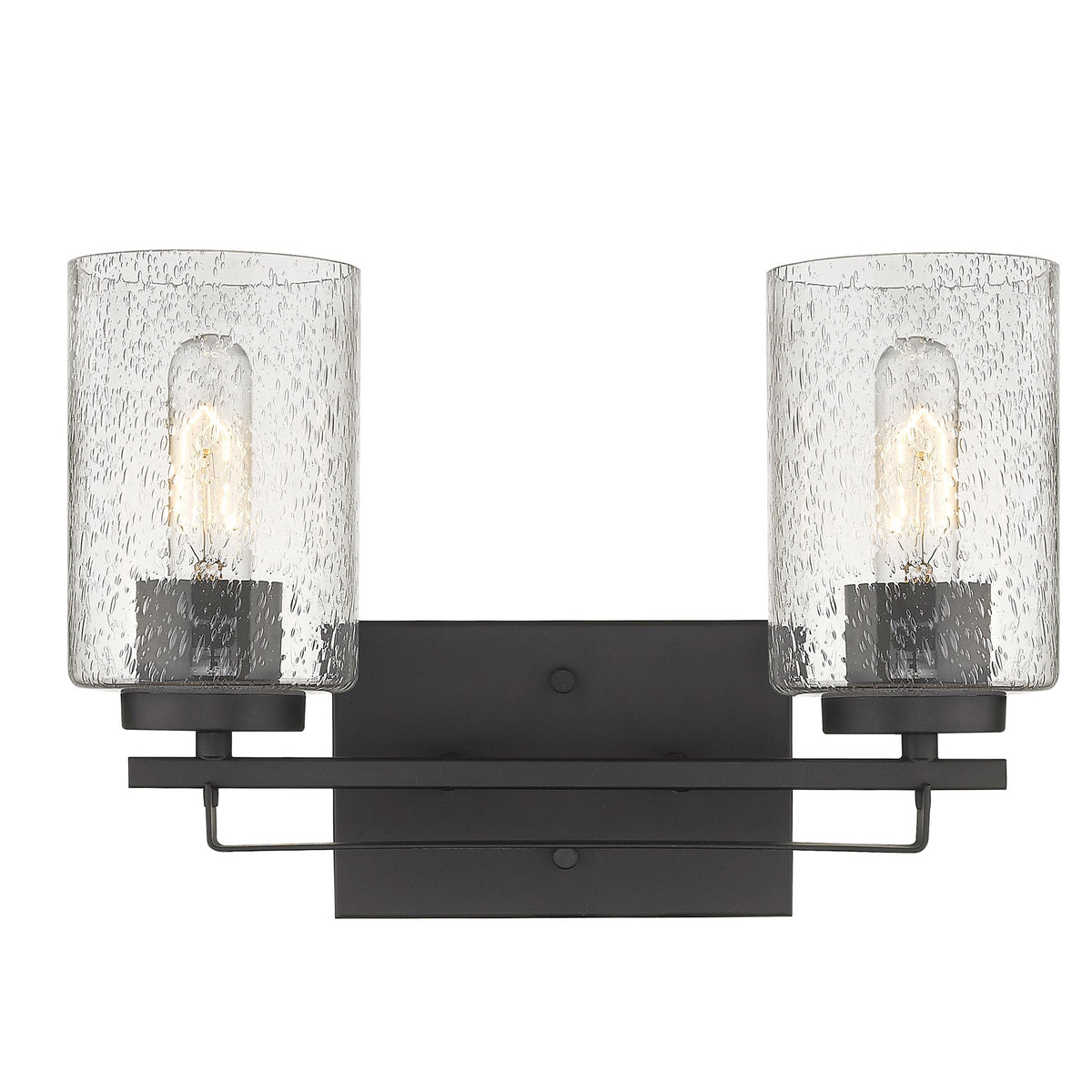 10" Black And Clear Metal Vanity Flush Mounted Sconce