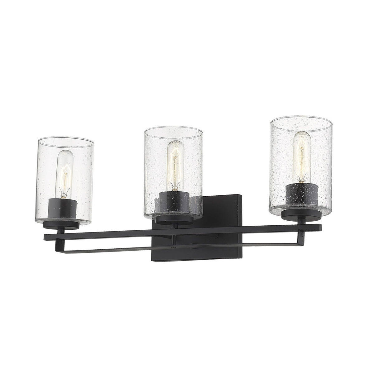 10" Black And Clear Metal Vanity Flush Mounted Sconce