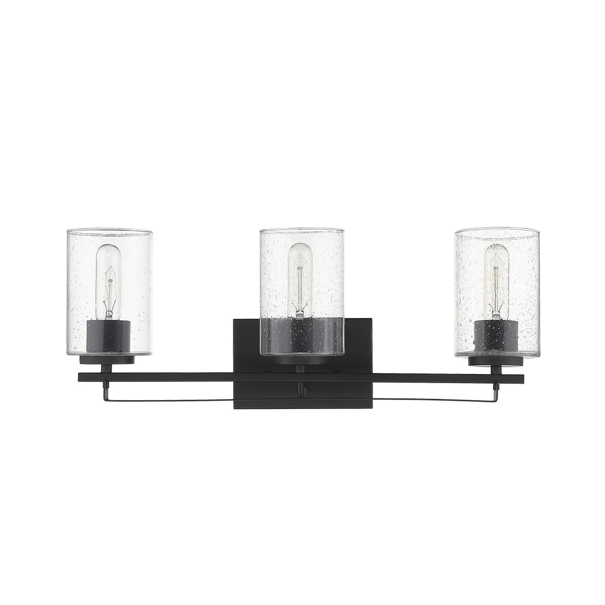 10" Black And Clear Metal Vanity Flush Mounted Sconce