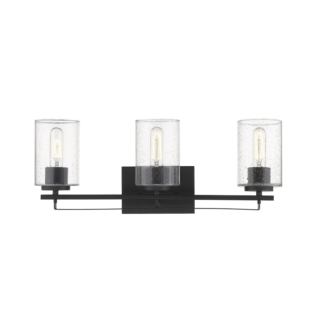 10" Black And Clear Metal Vanity Flush Mounted Sconce