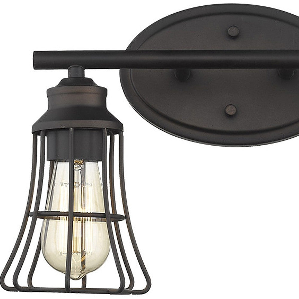 9" Bronze Metal Vanity Flush Mounted Sconce