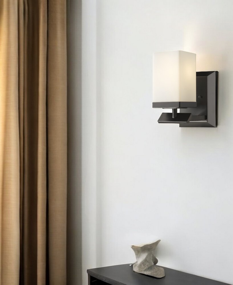 5" Black And White Metal Flush Mounted Sconce