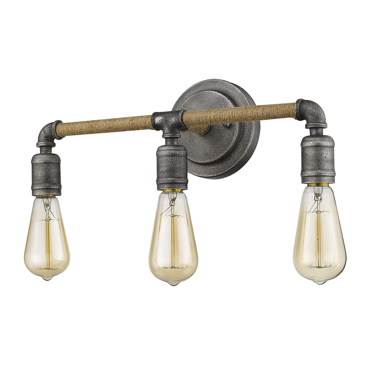 2" Black Metal Vanity Flush Mounted Sconce