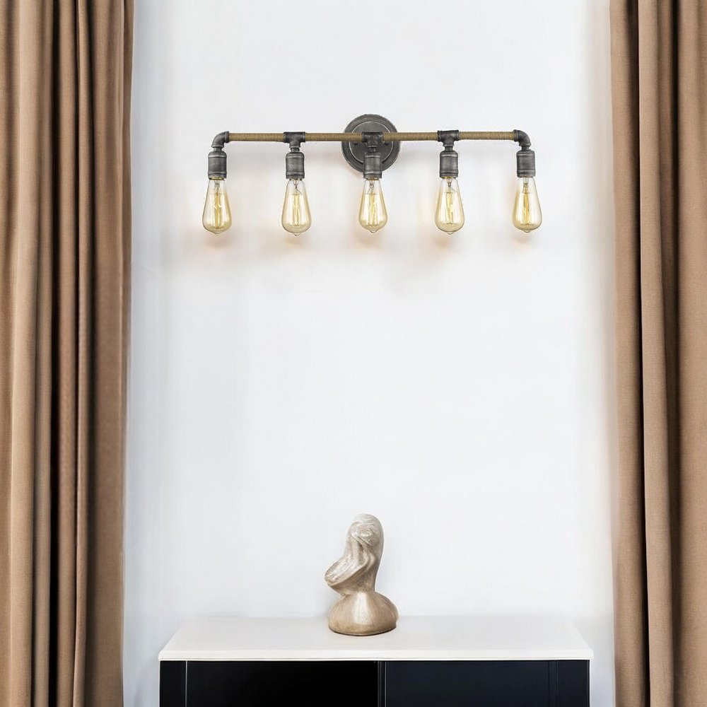 6" Black Metal Vanity Flush Mounted Sconce